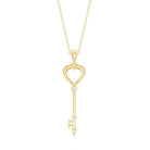 Rosec Jewels-1.5 MM Round Diamond Heart Key Pendant Necklace
