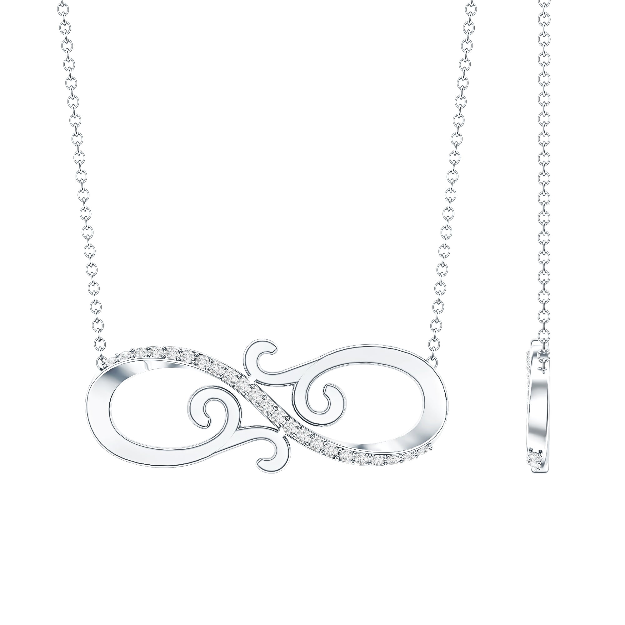 Certified Diamond Infinity Necklace in Prong Setting