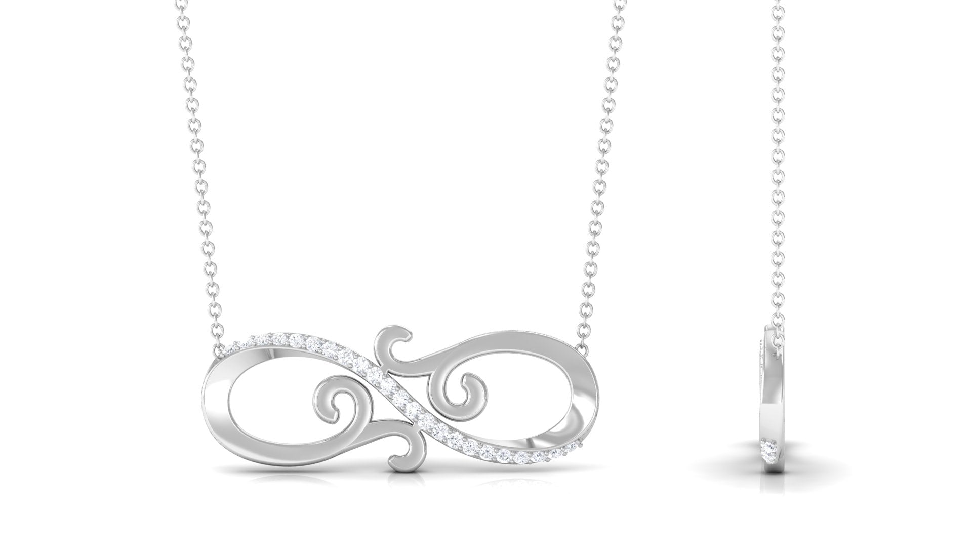 Rosec Jewels-0.25 CT Diamond Minimal Infinity Necklace in Prong Setting