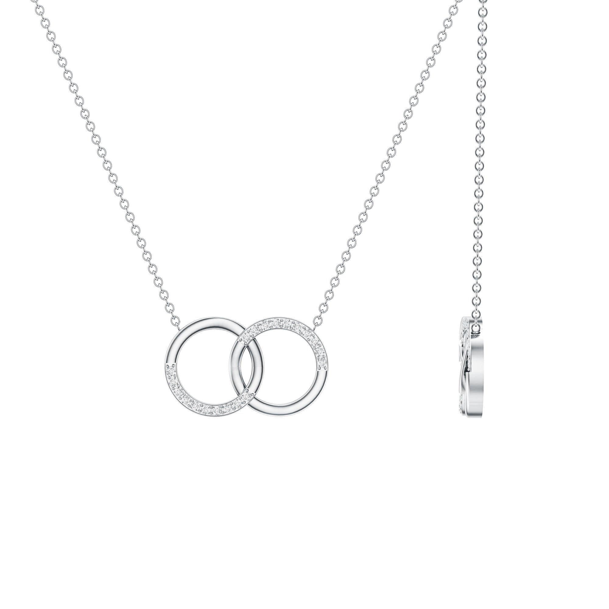 Certified Diamond Circle Pendant Necklace Lab - ( EF-VS ) - Rosec Jewels