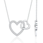 Diamond 2 Heart Promise Necklace Lab - ( EF-VS ) - Rosec Jewels