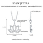Diamond Lotus Flower Necklace in Pave Setting Lab - ( EF-VS ) - Rosec Jewels