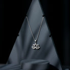 Diamond Lotus Flower Necklace in Pave Setting Lab - ( EF-VS ) - Rosec Jewels