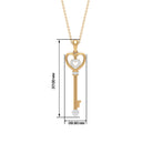 Rosec Jewels-Vintage Key Charm Pendant Necklace with Diamonds