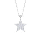 Rosec Jewels-Star Diamond Cluster Pendant Necklace in Pave Setting