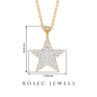 Rosec Jewels-Star Diamond Cluster Pendant Necklace in Pave Setting