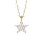Rosec Jewels-Star Diamond Cluster Pendant Necklace in Pave Setting