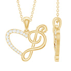 Rosec Jewels-Diamond Heart and Music Note Pendant Necklace
