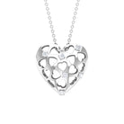 Rosec Jewels-Heart Shaped Openwork Pendant with Round Diamond in Gold