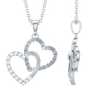Rosec Jewels-Pave Set Diamond Double Heart Pendant
