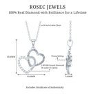 Rosec Jewels-Pave Set Diamond Double Heart Pendant