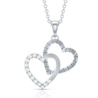Rosec Jewels-Pave Set Diamond Double Heart Pendant