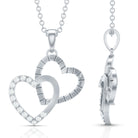 Rosec Jewels-Pave Set Diamond Double Heart Pendant