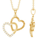 Rosec Jewels-Pave Set Diamond Double Heart Pendant