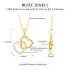Rosec Jewels-Pave Set Diamond Double Heart Pendant