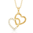 Rosec Jewels-Pave Set Diamond Double Heart Pendant