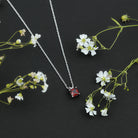 Solitaire 1.4 Carat Garnet Princess Cut Pendant Necklace with Chain AAA 92.5 Sterling Silver - Rosec Jewels