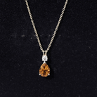 1 Carat Citrine Teardrop Pendant Necklace with Lab Grown Diamond AAA - Rosec Jewels