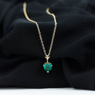 Certified Lab Created Emerald Heart Solitaire Necklace With Chain AAAA - Rosec Jewels
