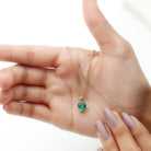 Certified Lab Created Emerald Heart Solitaire Necklace With Chain AAAA - Rosec Jewels
