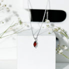 0.75 Carat Marquise Cut Garnet Solitaire Necklace With Chain AAA - Rosec Jewels