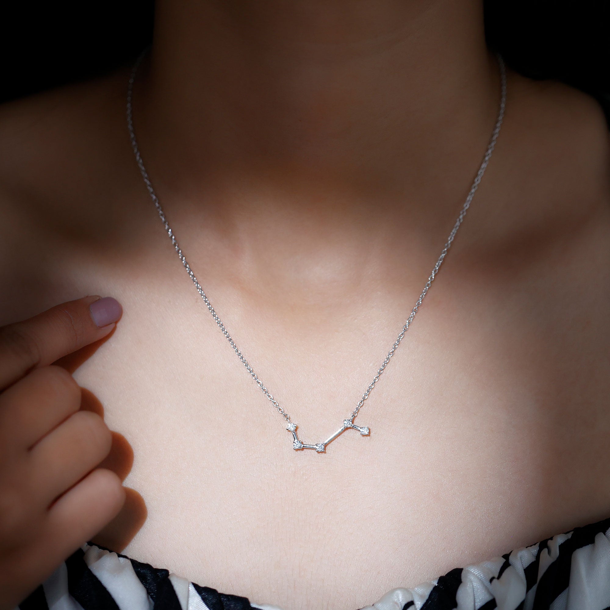 Moissanite Aries Constellation Pendant Necklace – Rosec Jewels