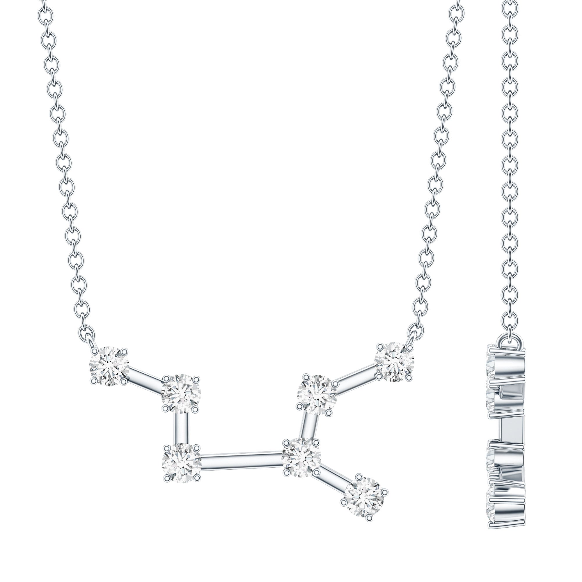 Moissanite Virgo Zodiac Constellation Necklace D-VS1 - Rosec Jewels