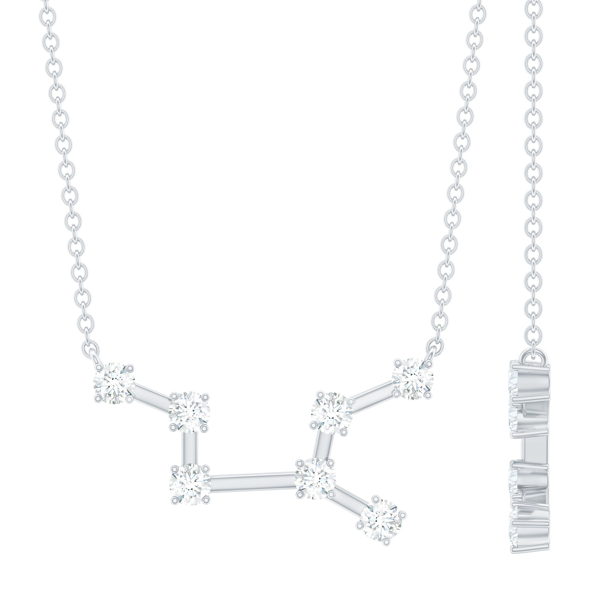 Moissanite Virgo Zodiac Constellation Necklace