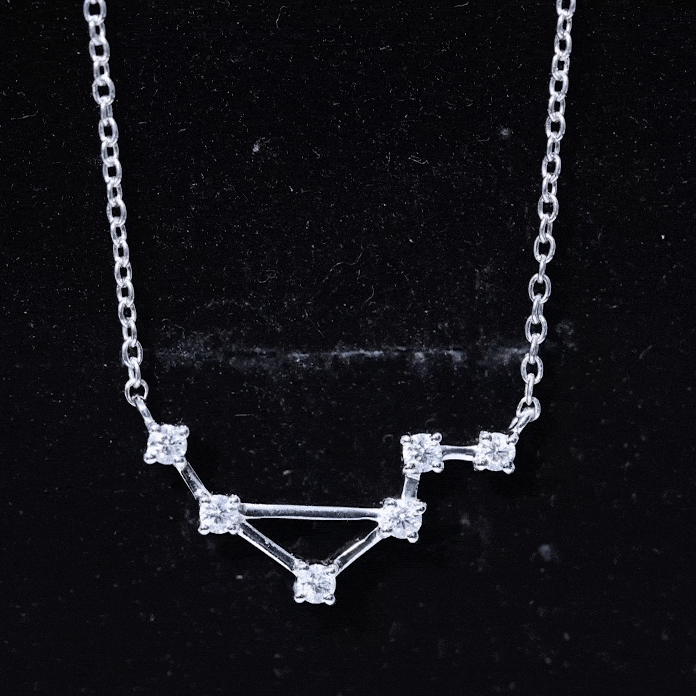 Certified Moissanite Libra Constellation Necklace Moissanite - ( D-VS1 ) - Color and Clarity - Rosec Jewels