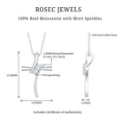 Certified Moissanite Cross Pendant Necklace in sterling Silver D-VS1 92.5 Sterling Silver - Rosec Jewels