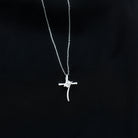 Certified Moissanite Cross Pendant Necklace With Chain D-VS1 - Rosec Jewels