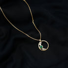 Bezel Set Emerald and Diamond Promise Necklace For Women AAA - Rosec Jewels