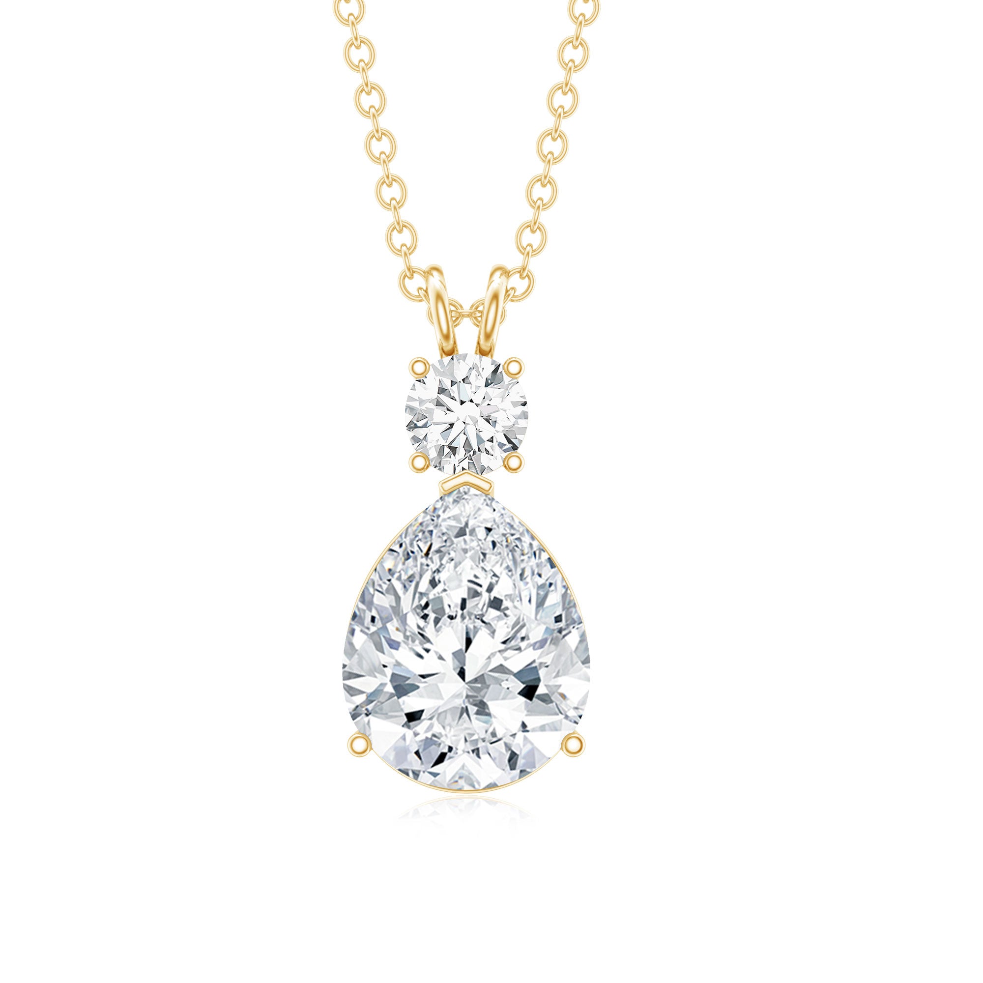Certified Moissanite Teardrop Pendant Necklace D-VS1 - Rosec Jewels