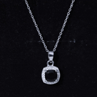 Certified 2 Carat Cushion Cut Black Spinel Necklace with Moissanite Halo AAA 92.5 Sterling Silver - Rosec Jewels