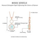 Natural Ethiopian Opal Drop Pendant Necklace with Diamond AAA - Rosec Jewels