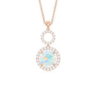 Natural Ethiopian Opal Drop Pendant Necklace with Diamond AAA - Rosec Jewels