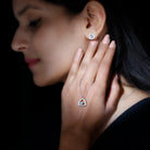 Certified Aquamarine and Moissanite Bridal Jewelry Set AAA - Rosec Jewels