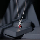 1 Carat Lab Grown Ruby Heart and Infinity Necklace with Silver Chain AAAA 92.5 Sterling Silver - Rosec Jewels