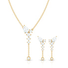 Certified Moissanite Bridal Necklace and Earrings Set D-VS1 - Rosec Jewels
