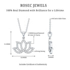 Diamond Lotus Flower Necklace in Pave Setting Natural - ( HI-SI ) - Rosec Jewels
