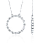 Diamond Twisted Eternity Necklace in Pave Setting Natural - ( HI-SI ) - Rosec Jewels