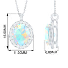 Ethiopian Opal Statement Pendant Necklace Ethiopian Opal - ( AAA ) - Quality - Rosec Jewels