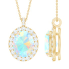 Ethiopian Opal Statement Pendant Necklace Ethiopian Opal - ( AAA ) - Quality - Rosec Jewels