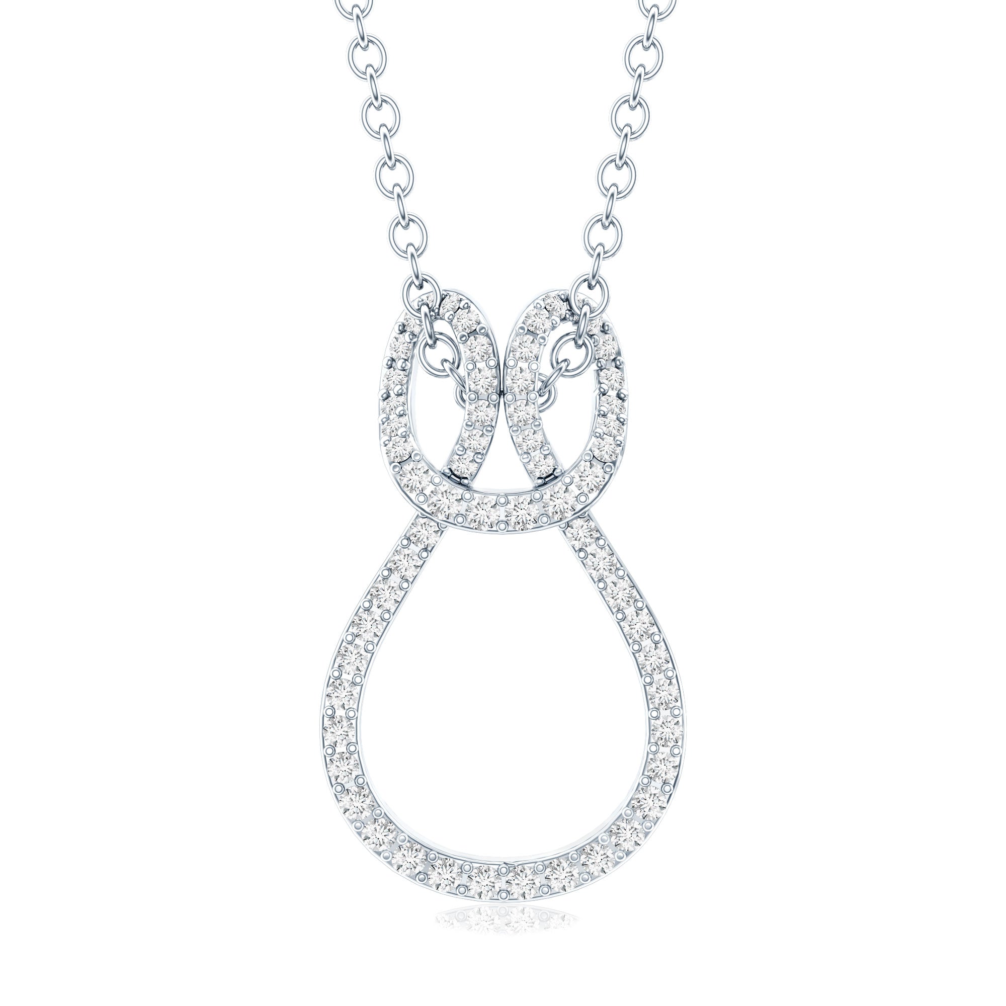 Certified Lab Grown Diamond Infinity Love Knot Necklace For Her Lab - ( EF-VS ) - Rosec Jewels