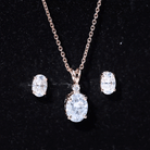 Certified Oval Shaped Lab Grown Diamond Bridal Jewelry Set Lab - ( EF-VS ) - Rosec Jewels