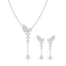 Certified Lab Grown Diamond Designer Necklace and Earrings Set Lab - ( EF-VS ) - Rosec Jewels