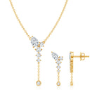 Certified Lab Grown Diamond Designer Necklace and Earrings Set Lab - ( EF-VS ) - Rosec Jewels