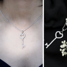 Lab Grown Diamond Key To My Heart Pendant Necklace Lab - ( EF-VS ) - Rosec Jewels
