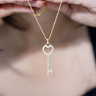 Lab Grown Diamond Key To My Heart Pendant Necklace Lab - ( EF-VS ) - Rosec Jewels