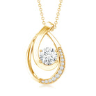 0.9 Carat Round Lab Grown Diamond Teardrop Necklace for Women Lab - ( EF-VS ) - Rosec Jewels